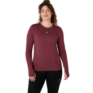 CAMISETA MANGA LARGA ASICS ROAD SEAMLESS LS TOP MUJER - Dark Currant / Port Royal
