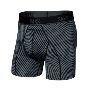 CALZONCILLOS BÓXER SAXX KINETIC LIGHT-COMPRESSION MESH - Negro / Gris