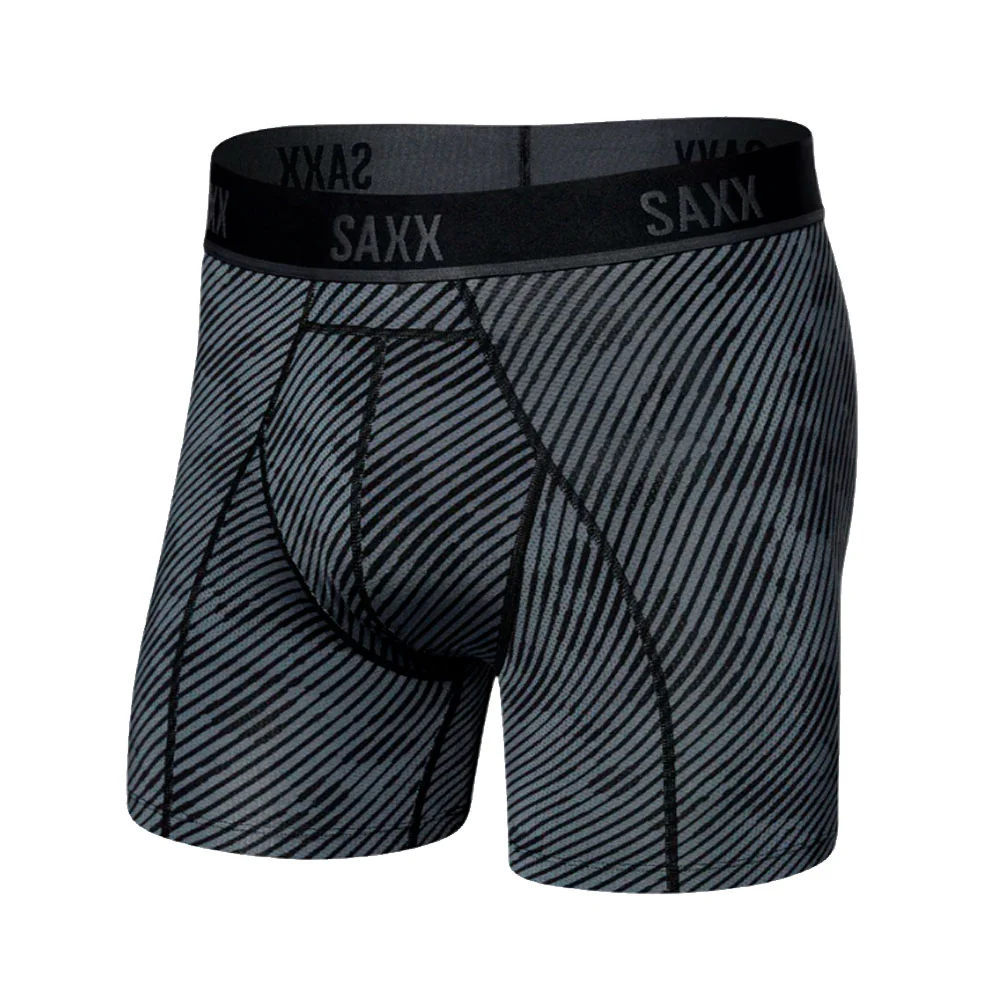 CALZONCILLOS BÓXER SAXX KINETIC LIGHT-COMPRESSION MESH - Negro / Gris - Imagen 2