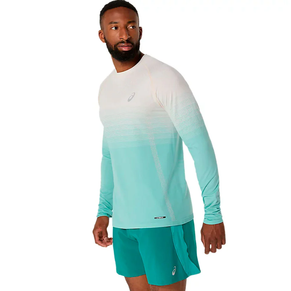CAMISETA MANGA LARGA ASICS SEAMLESS LS TOP - Birch / Oasis Green - Imagen 4