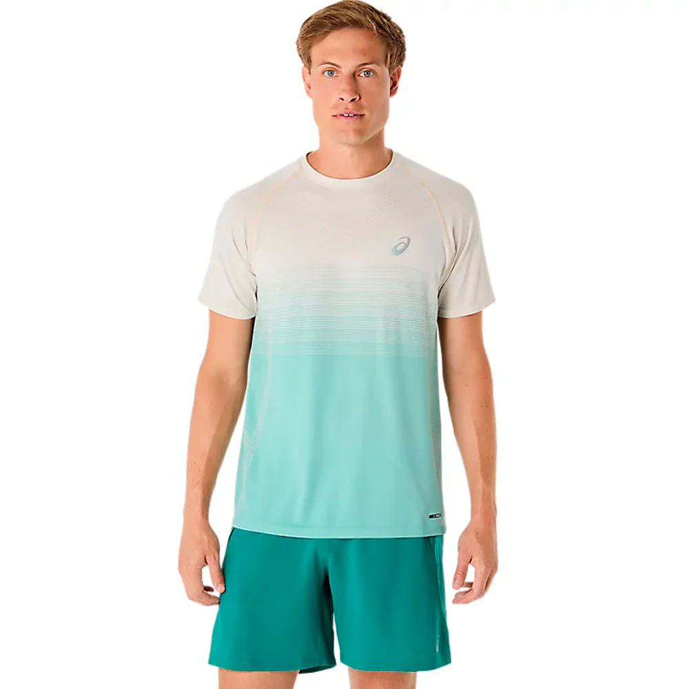 CAMISETA ASICS SEAMLESS SS TOP - Birch / Oasis Green - Imagen 2