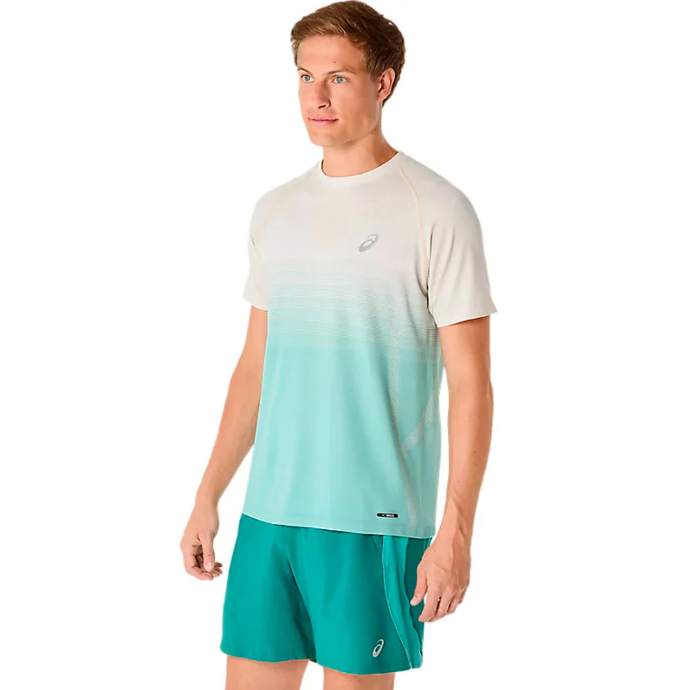 CAMISETA ASICS SEAMLESS SS TOP - Birch / Oasis Green - Imagen 4