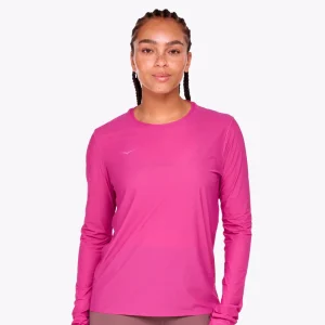 CAMISETA MANGA LARGA HOKA AIROLITE MUJER FUCSIA