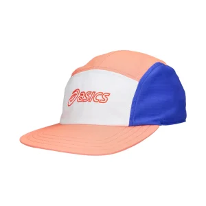 GORRA ASICS 5 PANEL - Sun Coral / Brilliant White